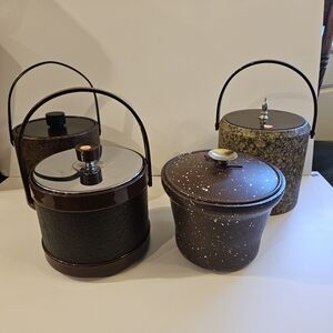 Vintage Brown and Black Ice Buckets, Sold Separately
